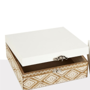 Caja cuadrada madera pintada